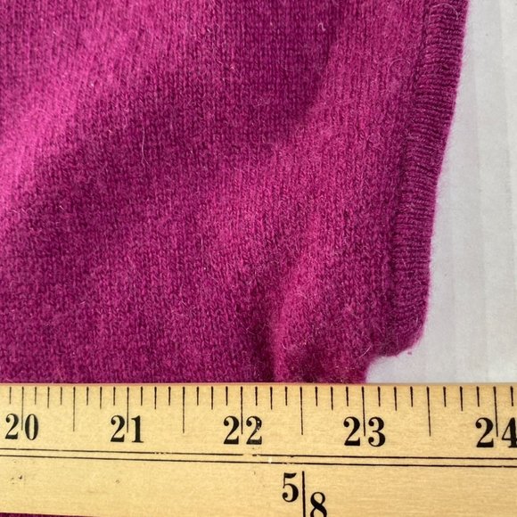 Neiman Marcus Womens Magenta Cashmere Short Sleeve Sweater Size XS Old Money - Picture 9 of 10